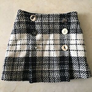 Floriane Girl's Designer Plaid Pleated  Skirt